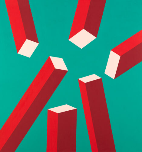 Florentina Pakosta, Zentrierte Bewegung, 2012, Acryl auf Leinwand, 160 x 150 cm, Sammlung Angerlehner, ©Horst Stasny