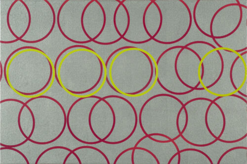 Claus Prokop, WF40_02_28GOPGR, 2025, Lackspray, Hammerschlaglack auf Aluminium, 28 x 42 cm