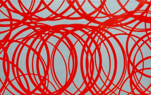 KR7_IK38_R1, 2023, Hammerschlaglack auf Stahlregalboden, 38 x 60 x 1,8 cm, Sujet der Ausstellung „Claus Prokop – Wiederholung als Differenz“ im Museum Angerlehner© Claus Prokop