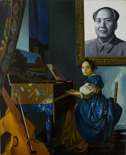 Erró, Opus MAo (Hollande), 1989, Acryl auf Leinwand, 98 x 79 cm © Museum Angerlehner