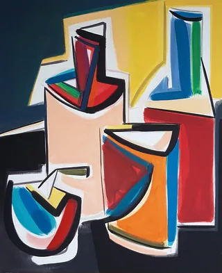 Antonia Riederer, Kooperation, 2020, Acryl auf Leinwand, 130 x 108 cm © Antonia Riederer