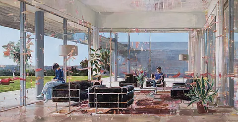 Dénesh Ghyczy, Case Study 2022, Acryl auf LW 140 x 270 cm