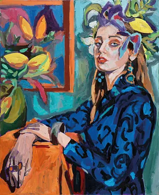 Saša Makarová, Wer hat mir denn diese Blumen geschenkt 110 x 90 cm, 2022