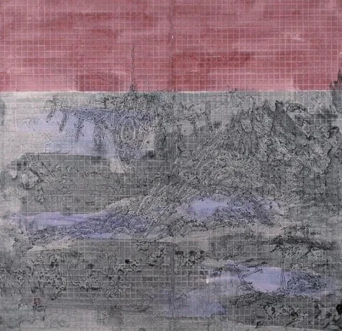 Druckgrafik von Wang Ai „Über die alte Landschaft“, 2012/15 © Museum Angerlehner