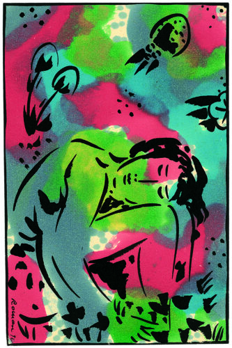 Heribert Mader, Tuschezeichnung, Die Sanfte, Sammlung Angerlehner © Museum Angerlehner