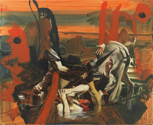 Franziska Maderthaner, The Mad Collector, 2015, Öl und Mischtechnik auf Leinwand, 180 x 220 cm, Sammlung Angerlehner © Museum Angerlehner