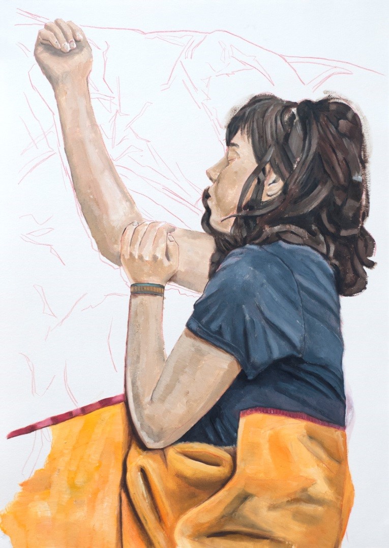 Druckgrafik Christian Bazant-Hegemark, Lilo sleeping, 2020 © Museum Angerlehner