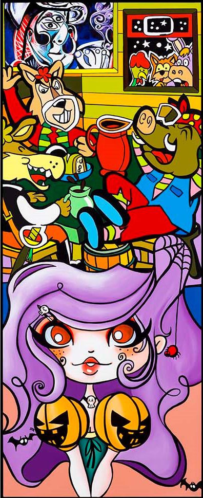 Druckgrafik ERRÓ, Pink Lola, 2011/15 © Museum Angerlehner